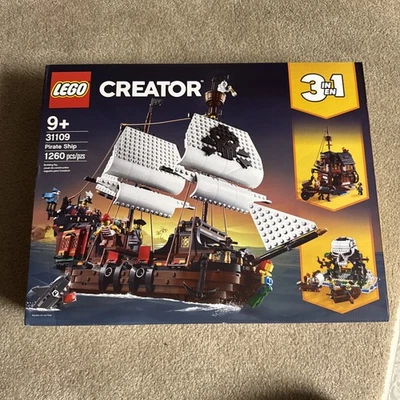 LEGO Creator 31109 Pirate Ship 3-In-1 Sailing Boat Skull Island Factory Sealed  - Image 1 of 4