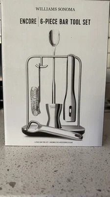 Williams Sonoma Boston Coctelera Juego de 6 Piezas Acero Inoxidable Nuevo En Caja Foto 1 de 3