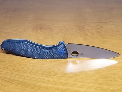 Spyderco C235CFTIP Drunken Sinkevich CPM S90V Blade Carbon Fiber Titanium Frame - Image 1 of 4