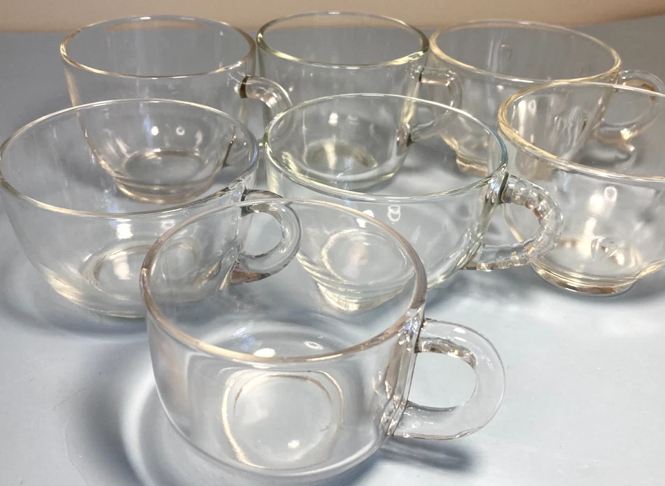 冲孔碗杯 混合 7 件套 复古 4 盎司 多种 奇怪 透明玻璃 批量 E — 第 1/4 张图片