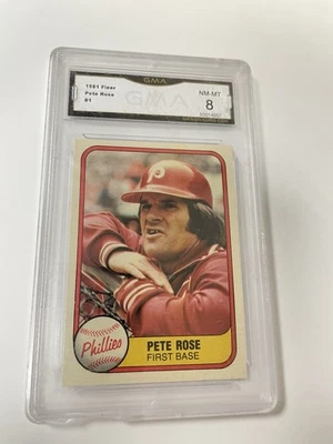 Бейсбольная карточка Пита Роуза 1981 Fleer No1 — оценка GMA 8 почти как новая — Philadelphia Phillies - Изображение 1 из 2