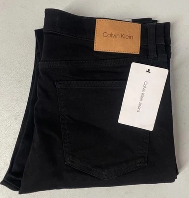 NEW CALVIN KLEIN Jeans Men's Slim Straight Fit BLACK Denim 36x32 Stretch Classic - Image 1 of 4