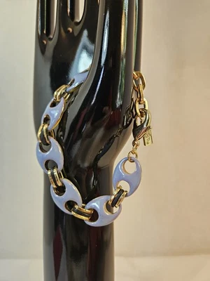 Pulsera Tova Amherst Reverso Esmalte Azul Y Amarillo Con Tono Dorado  Foto 1 de 4