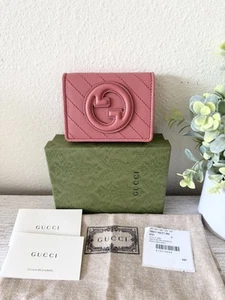 Neu Gucci Blondie Mini Leder Geldbörse, Kartenetui mit Reißverschlussfach, Rosa - Bild 1 von 14