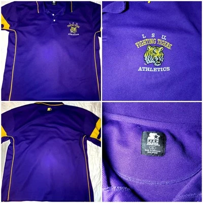 Camisa Polo Team Starter LSU Tigers Para Hombre Talla XL Logo Fighting Tigers Foto 1 de 4