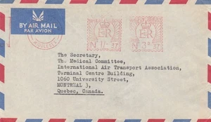 1950s GB Airmail Cover to Canada – IATA Montreal –  E11R Meter Marks - Picture 1 of 2