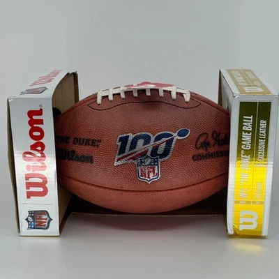 Balón Oficial NFL Game Ball 2019 Temporada 100 Wilson Duke Auténtico Sobre el Campo Foto 1 de 3