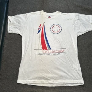 VTG St Thomas International Regatta T-Shirt Mens L Single Stitch - Picture 1 of 7