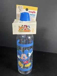 Vtg Disney Babies Evenflo Bottle, 8 Ounce With Cap Rings/Hoods NEW - Picture 1 of 8