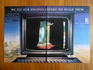 5/1988 PUB ROLLS-ROYCE RB211 ENGINE BLADE COMPUTER SIMULATION ORIGINAL AD - Picture 1 of 1