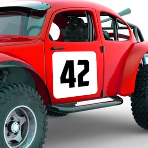 Juego de 3 números cuadrados de fondo y carrera para puertas de auto de pista - pegatinas de vinilo rally - Imagen 1 de 3