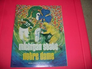 PROGRAMMA MICHIGAN STATE VS NOTRE DAME 10-3-1970 - FIRMATO DA JOE THEISMANN - Foto 1 di 4