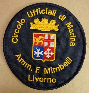 Patch ricamo "CIRCOLO UFFICIALI DI MARINA MILITARE AMM. "F. MIMBELLI" - LIVORNO - Picture 1 of 1