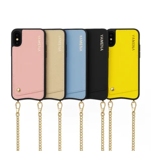 YAMENA Crossbody Handy Hülle mit Kartenhalter Kette Vegan Leder iPhone 11 XR MAX - Bild 1 von 21