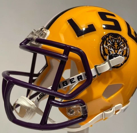LSU TIGERS JOE BURROW CUSTOM MINI FOOTBALL HELMET NATIONAL CHAMPIONSHIP VERSION Cover