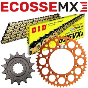 KTM XC300 EXC300 TPi DID Gold VX3 X-Ring Chain & Renthal Orange Sprocket Kit - Picture 1 of 4