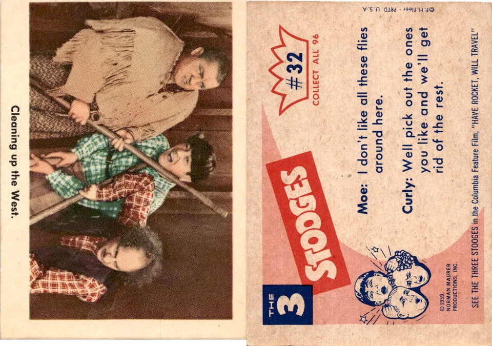 1959 Fleer, The 3 Stooges, #32 Cleaning Up The West (C) - Image 1 of 1
