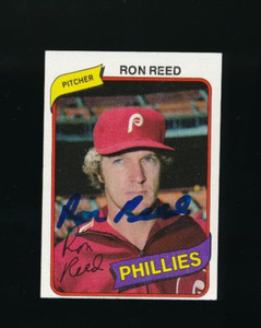 1980 Topps Burger King Ron Reed Phillies #21 signed auto autograph