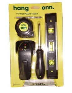 New, TV Wall Mount Installation Toolkit with Stud Finder and 6 Other Pieces New - Picture 1 of 6