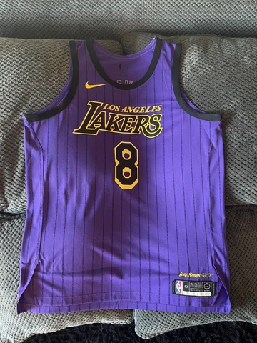Kobe Bryant Los Angeles Lakers Authentic City Edition Nike Jersey Size 52 (XL) Cover