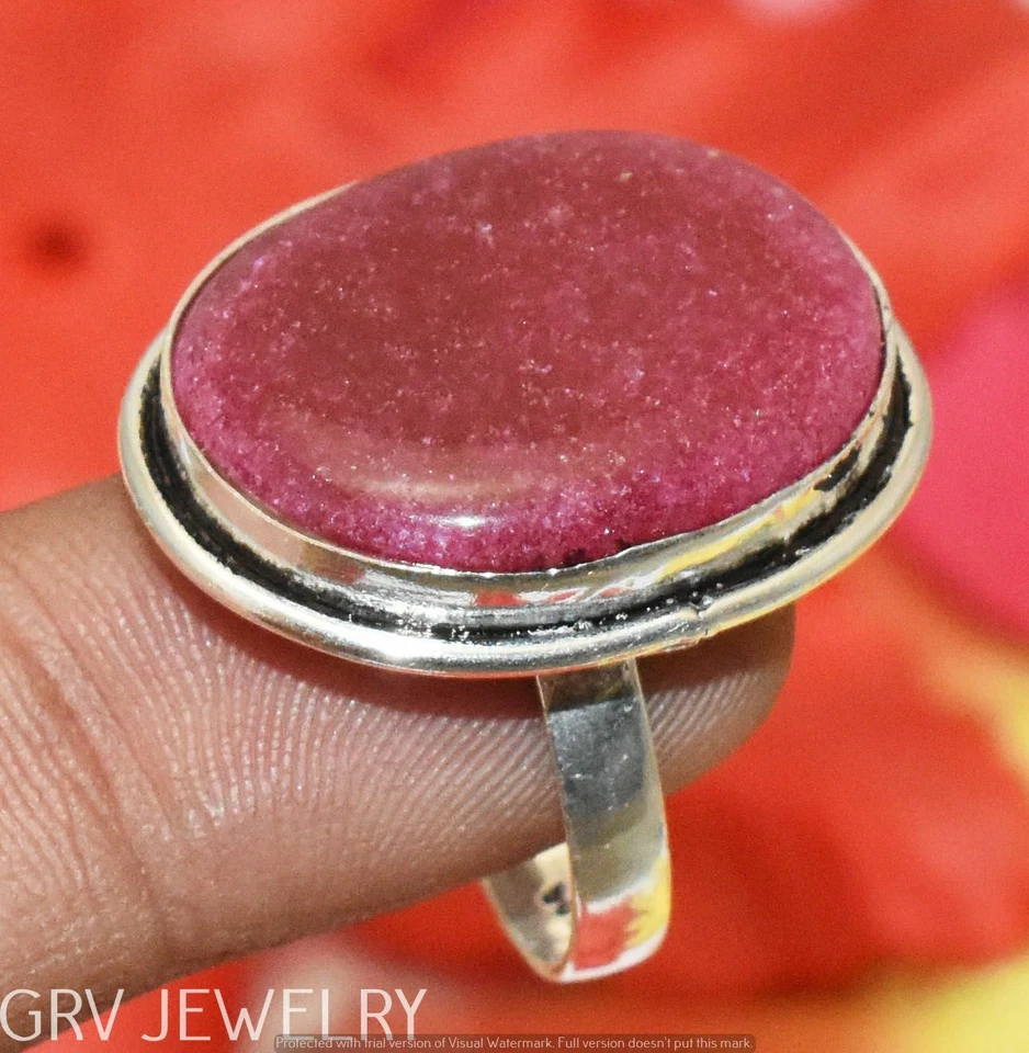 Pink Aventurine Gemstone Ring 925 Sterling Silver Overlay Us Size 8" U293-F123 - Image 1 of 1