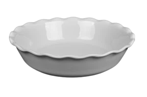 EMILE HENRY Round Ruffled Oven Pie Baking Dish Tan 9 inch France New - Picture 1 of 6