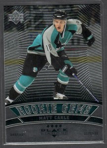 2006-07 UPPER DECK BLACK DIAMOND QUAD DIAMOND MATT CARLE RC SP ROOKIE #198 SHARK