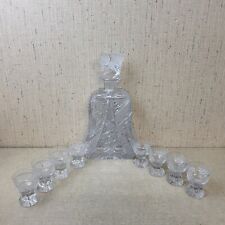 Vintage Heavy Crystal Decanter And Shot Glass Set