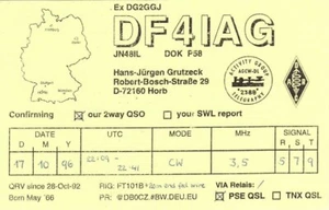 German Amateur Radio QSL Card DF4IAG Horb Germany Grutzeck 1996 - Picture 1 of 2
