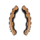 2Pcs Brown Peach Wood Style Universal Car Steering Wheel Booster Cover Non Slip