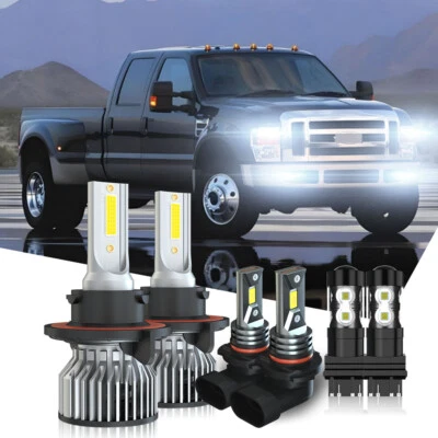For Ford F250 F350 F450 F550 Super Duty 2005-2018 LED Headlight Fog Turn Bulbs - Image 1 of 4