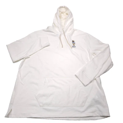 $168 Polo Ralph Lauren Blanco Jersey Tejido Polo Oso Rugby Sudadera con Capucha Para Hombres Talla 2XL Foto 1 de 4