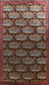 Pre-1900 Floral Vegetable Dye Palace T abriz Area Rug Hand-Knotted Carpet 10x21