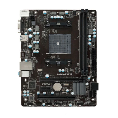 For MSI A68HM-E33 V2 Motherboard AMD FM2 DDR3 M-ATX Mainboard - Image 1 of 4