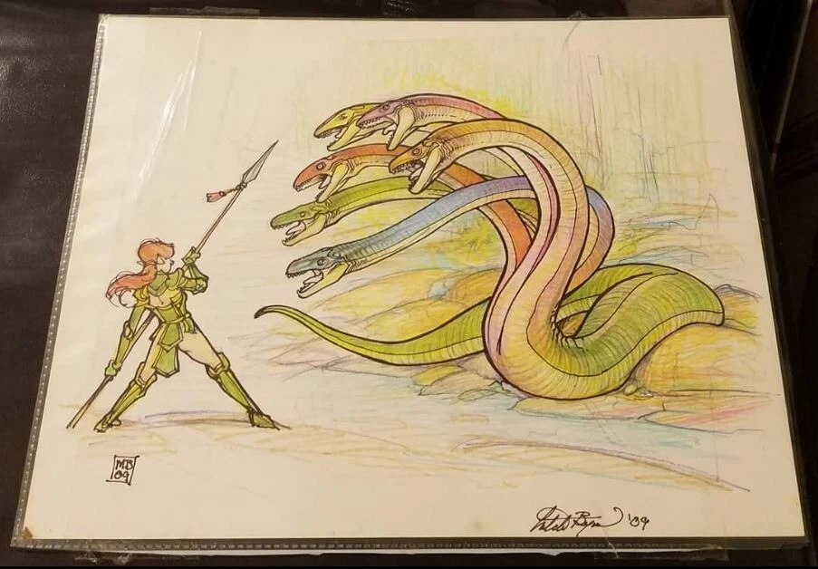 Arte Original - Hydra por Mitch Byrd - Lápis de Cor, 2009 - Imagem 1 de 1