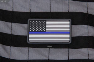 Mil Spec Monkey Thin Blue line PVC United States Flag Patch - Picture 1 of 2