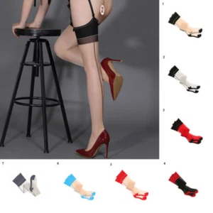 Medias pantimedias medias transparentes de encaje línea espalda hasta el muslo para mujer sexy ~ - Imagen 1 de 19
