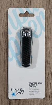 NEW Beauty 360 Comfort Hold Nail Clipper with Catcher Stainless Steel CVS