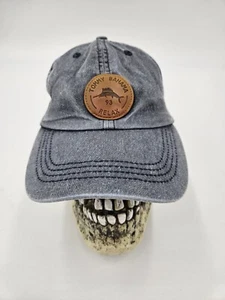 Tommy Bahama Relax Denim Blue Cotton Weathered Baseball Hat Cap Leather Patch - Picture 1 of 5