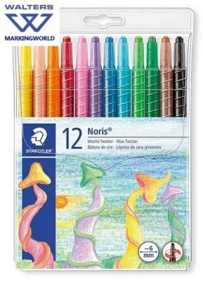 Staedtler Noris 221 Wax Twister Colouring Crayon | Assorted Pack 12 - Image 1 of 4