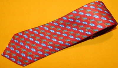 THOMAS ROSA HECHO EN INGLATERRA ROJO/BLANCO/AZUL PARAGUAS DE PLAYA MOTIVO CORBATA - CORBATAS PARA EL CUELLO. Foto 1 de 3