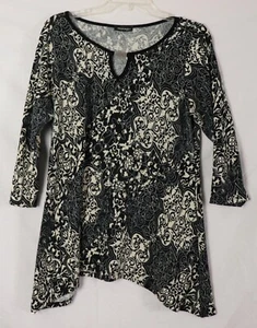 PROPOSAL BY SUE Gr. XL?  3/4 Arm Oberteil Rundhals schwarz/weiß (W573) - Bild 1 von 3