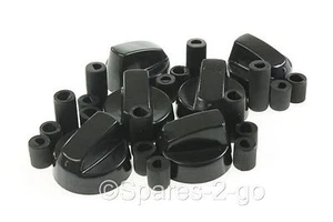 6 X Whirlpool & Nardi Cooker Oven Hob Black CONTROL KNOBS & ADAPTORS - Picture 1 of 8
