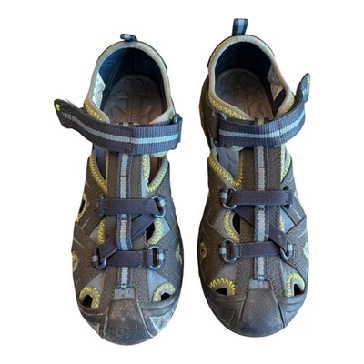 Sandalias Merrill Hydro Senderista Juveniles Talla 4 M Gris Amarillo Cuero Pescador Agua Foto 1 de 4