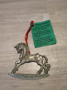 Vintage Bob Maurus Gallo Zinn Fantasy Einhorn Ornament Rose Strass  - Bild 1 von 8