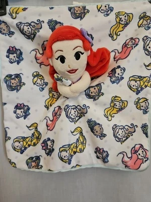 Little Mermaid Disney Baby Princess White Personalized Baby Lovey Blanket - Image 1 of 4
