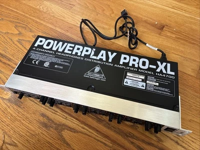 BEHRINGER POWERPLAY PRO-XL 4 CHANNEL HEADPHONE DISTRIBUTION AMPLIFIER HA4700 - Image 1 of 4