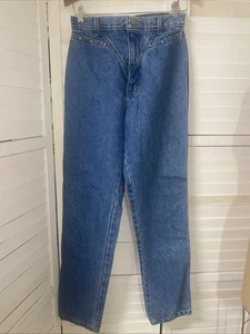 Ozark Mountain Bareback Denim Jeans Size 7 (28”x32”) Rodeo Cowgirl Blue VTG USA - Picture 1 of 10