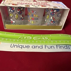 G! Fun And Sassy Tealight Holder Set of Three Glass Candle Holders - Picture 1 of 4