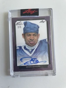 Deion Sanders 2021 Leaf Art Of Sport 2/5 Auto Dallas Cowboys - Bild 1 von 2